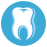 Tooth with blue highlights and background