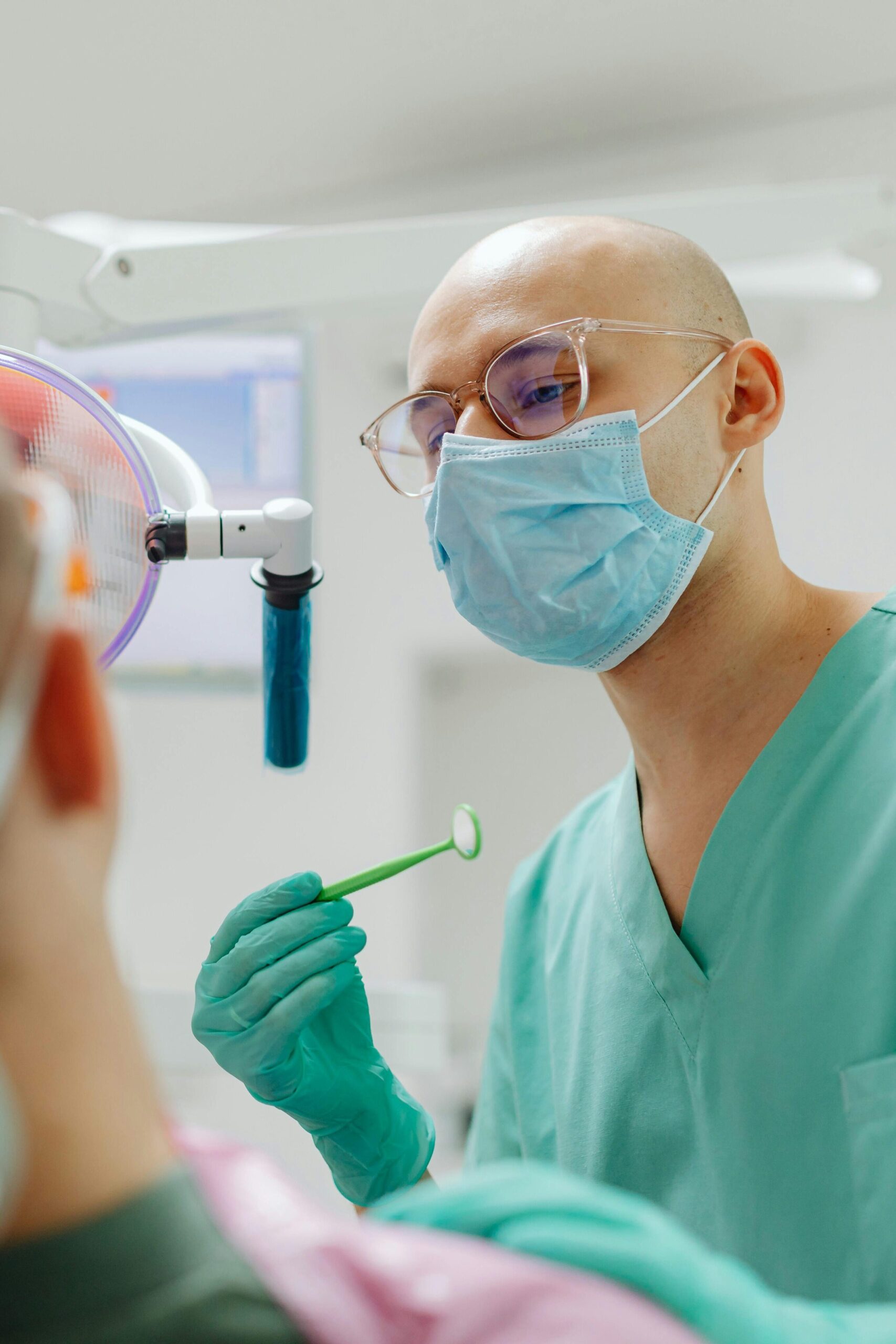 Dentist during a procedure.